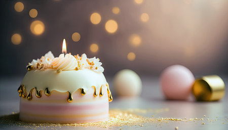 Rose and white color cake, dessert for birthday, wedding. Generative AIの素材