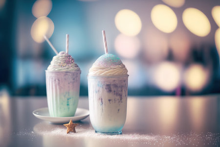 Fantasy magical style milkshake drink. Generative AIの素材