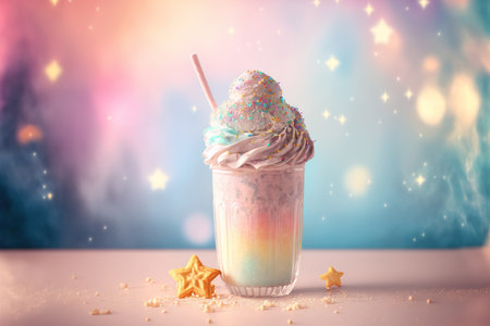 Fantasy magical style milkshake drink. Generative AIの素材