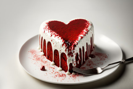 Valentine's Day red velvet cake. Generative AIの素材
