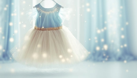 Cute blue baby dress. Generative AIの素材