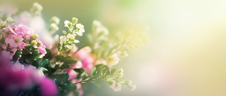 Colorful vibrant bouquet of various flowers. Generative AIの素材