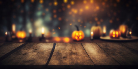 A halloween scene with a scary jack o'lantern and pumpkin. Generative AIの素材