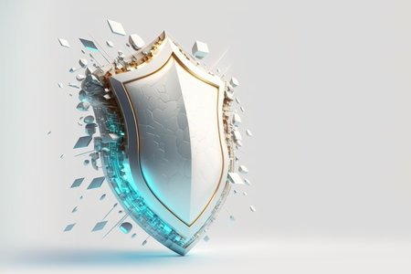 Cyber security abstract concept. white background. Generative AIの素材
