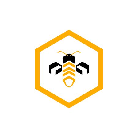 bee logo design vectorのイラスト素材