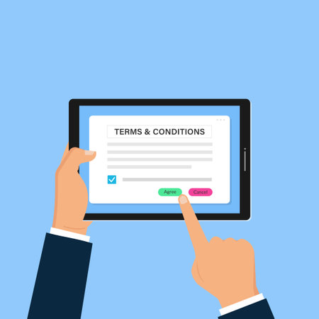 Terms and conditions in online format.のイラスト素材