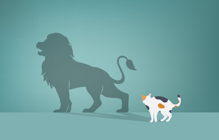 Small cat with a big dream to be king of animals.のイラスト素材