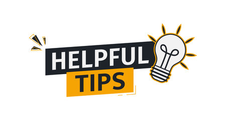 Helpful tips label design with light bulb and rays.のイラスト素材