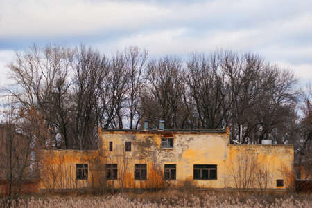 A dilapidated building of an abandoned military unitの写真素材
