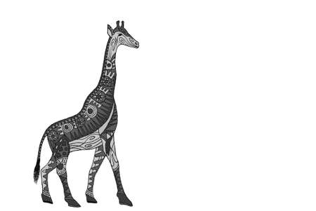 Pattern. Giraffe's drawing in abstract styleの写真素材