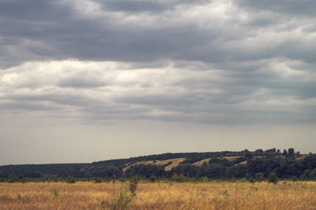 A cloudy day in picturesque summer valleyの写真素材