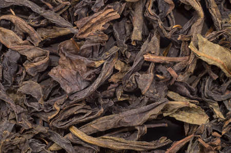 Exotic dried tea from china. Different varieties of rare black and green teas. Puerh, Tieguanyin, Da Hong Pao, Oolongの写真素材