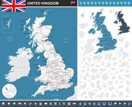 United Kingdom infographic map - illustration.のイラスト素材