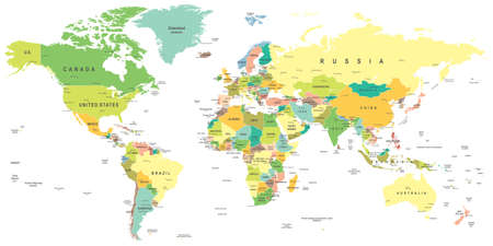 World map - highly detailed vector illustration.のイラスト素材