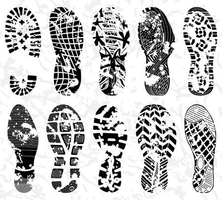 Grunge Shoe tracks - Illustrationのイラスト素材