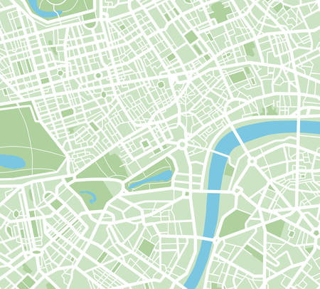 Vector illustration of a map of a fictitious cityのイラスト素材