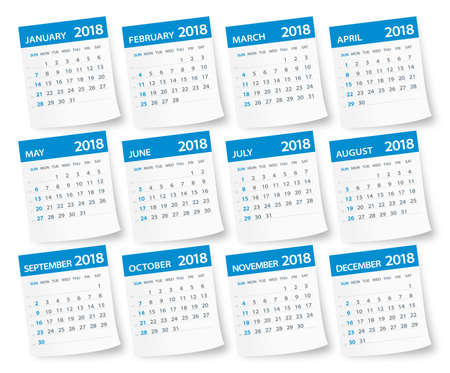 2018 calendar leaves - vector Illustrationのイラスト素材