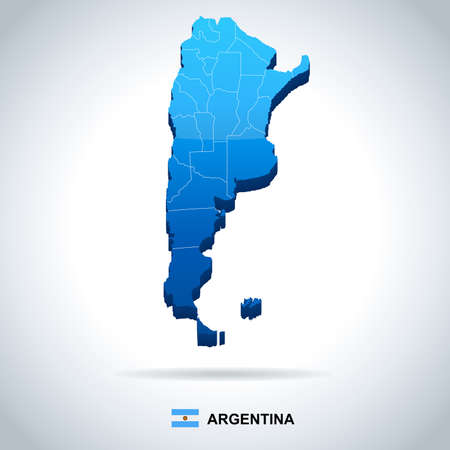 Argentina map and flag - vector illustrationのイラスト素材