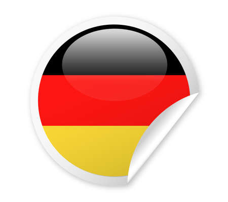 Germany Flag Vector Round Corner Paper Icon Illustrationのイラスト素材