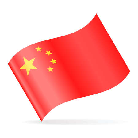 China Flag Vector Waving Icon - Illustrationのイラスト素材