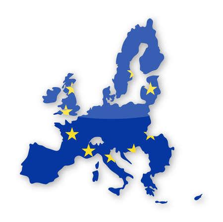European Union Flag Country Contour Vector Icon - Illustrationのイラスト素材