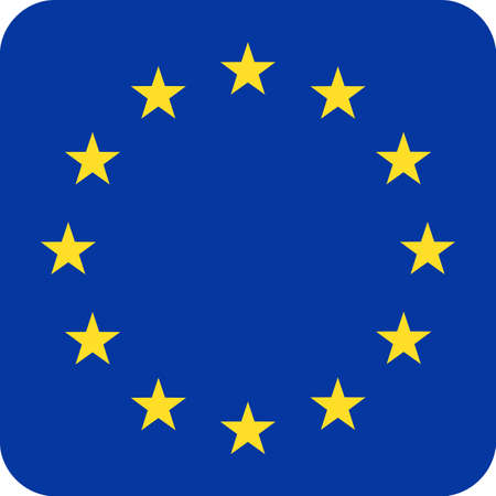 European Union Flag Vector Square Flat Icon - Illustrationのイラスト素材