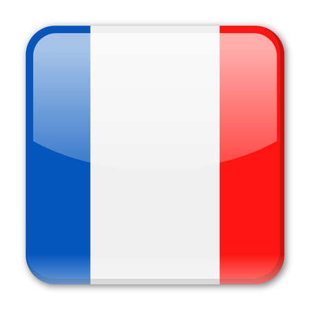 France Flag Vector Square Icon - Illustrationのイラスト素材