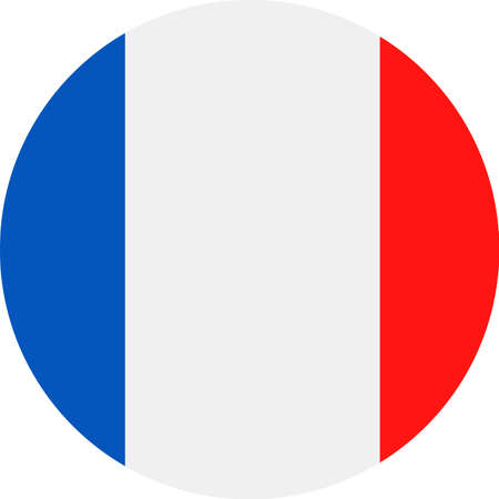 France Flag Vector Round Flat Icon - Illustrationのイラスト素材