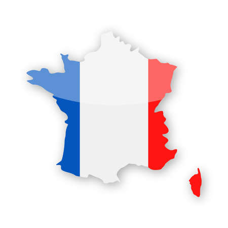 France Flag Country Contour Vector Icon - Illustrationのイラスト素材