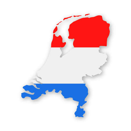 Netherlands Flag Country Contour Vector Icon - Illustrationのイラスト素材