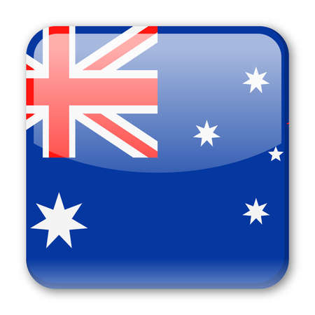 Australia Flag Vector Square Icon Illustrationのイラスト素材