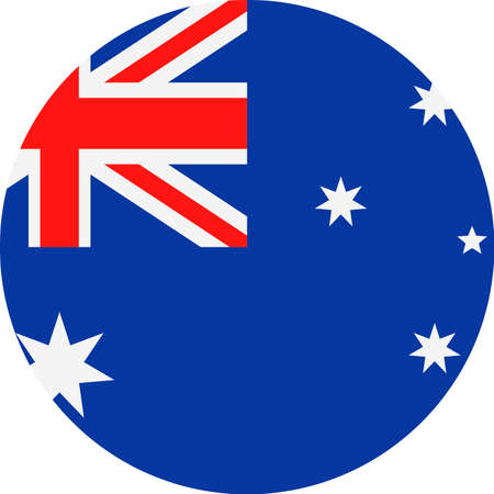 Australia Flag Vector Round Flat Icon Illustrationのイラスト素材