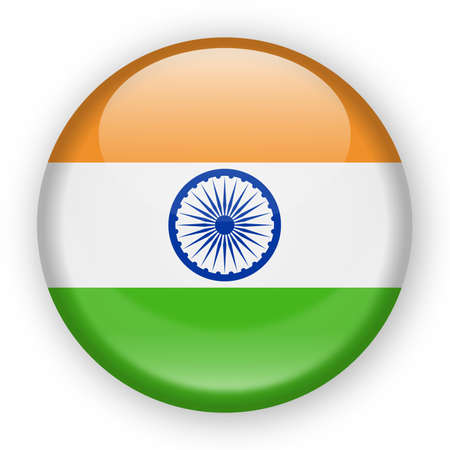 India Flag Vector Round Icon Illustrationのイラスト素材