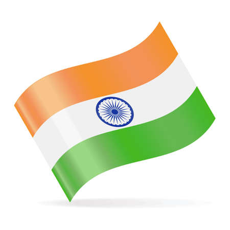 India Flag Vector Waving Icon Illustrationのイラスト素材