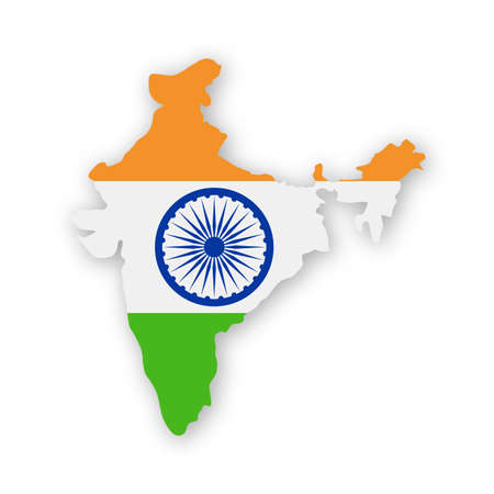 India Flag Country Contour Vector Icon - Illustration.のイラスト素材