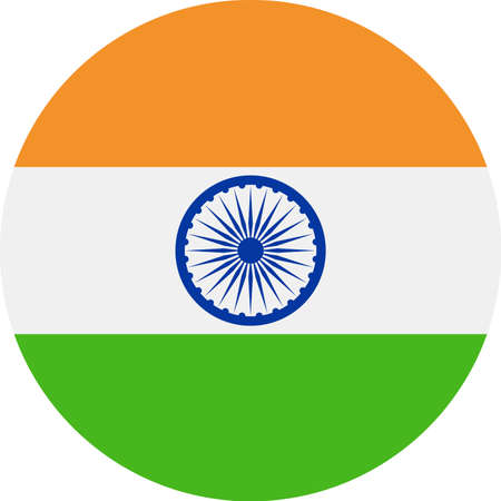 India Flag Vector Round Flat Icon - Illustrationのイラスト素材