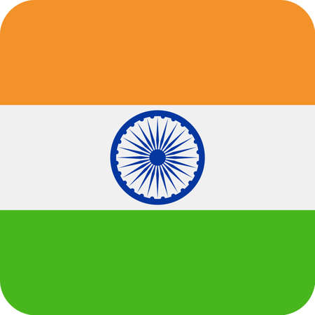 India Flag Vector Square Flat Icon - Illustrationのイラスト素材