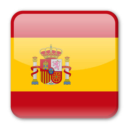Spain Flag Vector Square Icon - Illustrationのイラスト素材