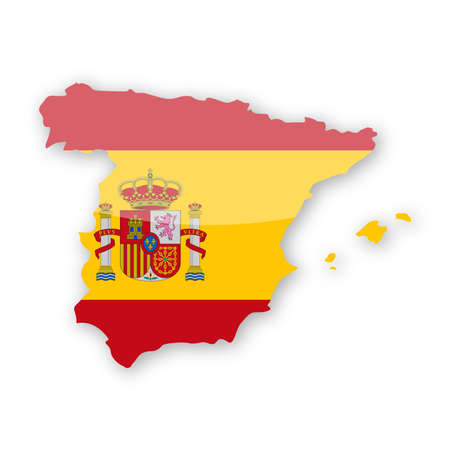 Spain Flag Country Contour Vector Icon - Illustrationのイラスト素材