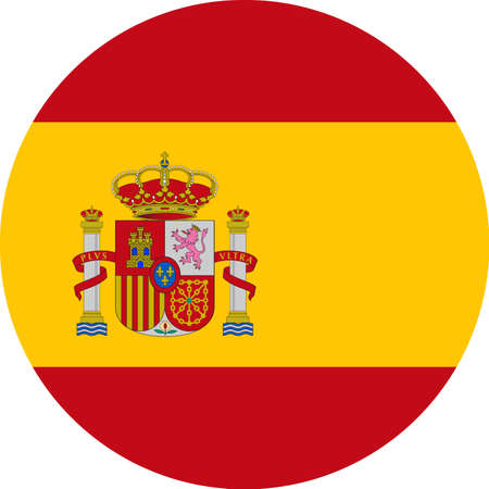 Spain Flag Vector Round Flat Icon - Illustrationのイラスト素材