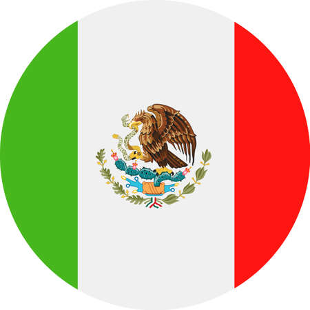 Mexico Flag Vector Round Flat Icon - Illustrationのイラスト素材