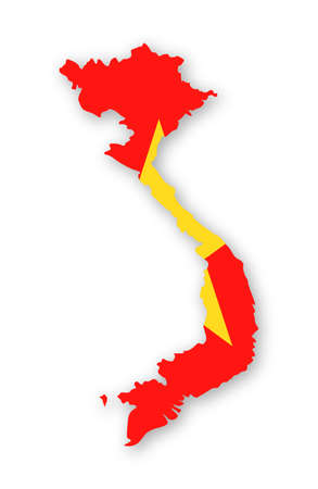 Vietnam Flag Country Contour Vector Icon - Illustrationのイラスト素材