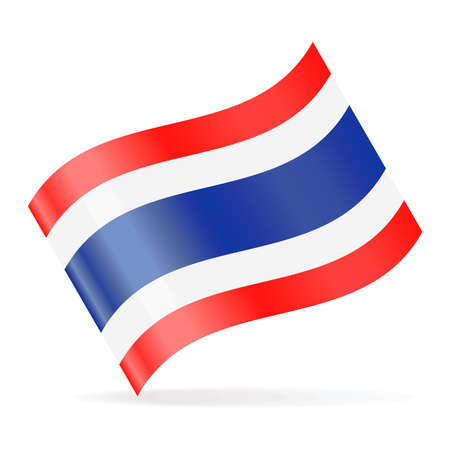 Thailand Flag Vector Waving Icon - Illustrationのイラスト素材