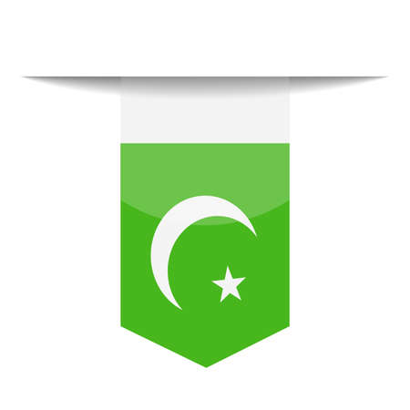 Pakistan Flag Vector Bookmark Icon - Illustrationのイラスト素材