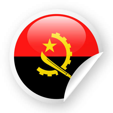 Angola Flag Vector Round Corner Paper Icon - Illustrationのイラスト素材