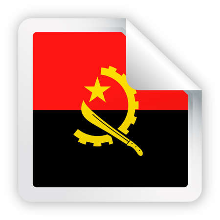 Angola Flag Vector Square Corner Paper Icon - Illustrationのイラスト素材