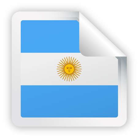 Argentina Flag Vector Square Corner Paper Icon - Illustrationのイラスト素材