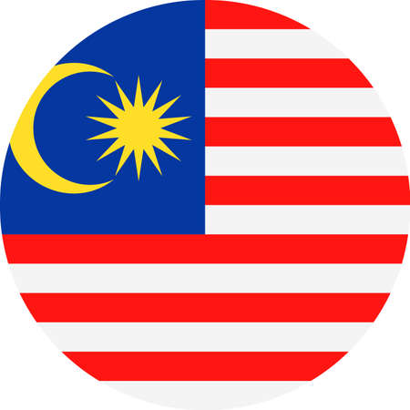 Malaysia Flag Vector Round Flat Icon - Illustrationのイラスト素材