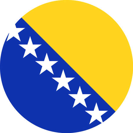 Bosnia and Herzegovina Flag Vector Round Flat Icon - Illustrationのイラスト素材