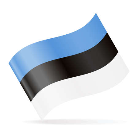 Estonia Flag Vector Waving Icon - Illustrationのイラスト素材